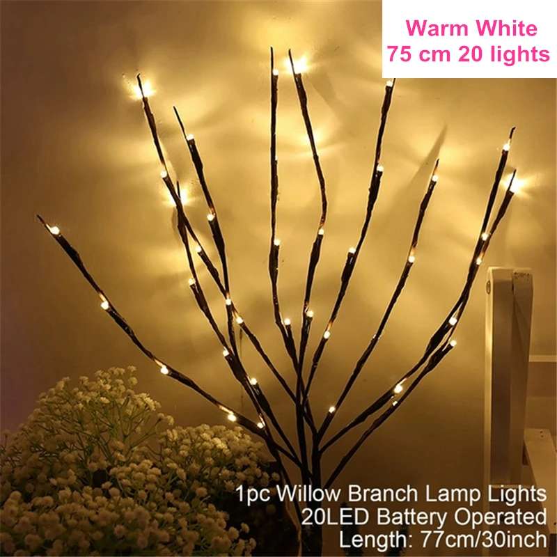 75cm 20LED warm Украшение рождественской елки для дома 10 м 100LED гирлянда медная проволока коркер гирлянда сказочные огни Свадебный декор вечерние новогодние, B - Цвет: 75cm 20LED warm