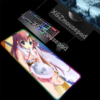 

XGZ Anime Cherry Blossom Custom Large RGB Mouse Pad Black Lock Edge Naughty Pure Girl Office Computer Desk Mat Rubber Non-slip