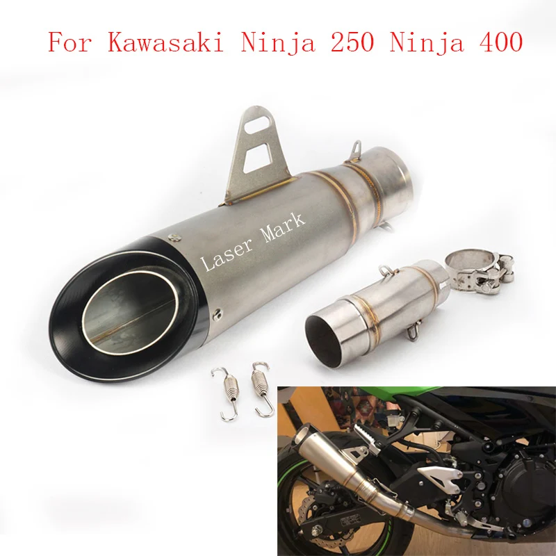 Motorcycle Exhaust System Muffler Tip 51mm Escape Silencer Middle Mid