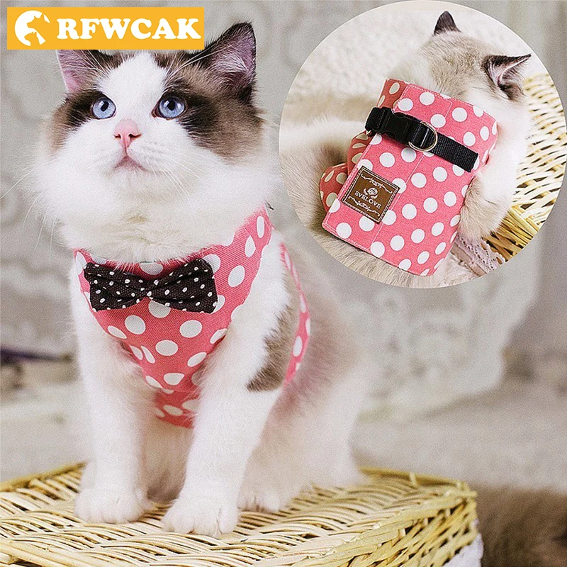RFWCAK Pet Cat Dog Harness Safety Walking Cat Collar Leash Pet Traction Elegant British Style Cute Jacket Leash RFWCAK Pet Cat Dog Harness Safety Walking Cat Collar Leash Pet Traction Elegant British Style Cute Jacket Leash