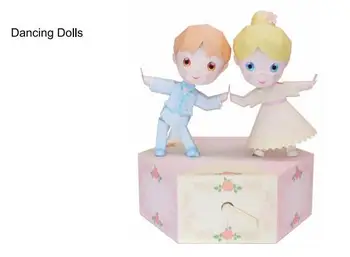 

Dancing doll paper craft 3D paper model toy parent-child DIY kindergarten activity handmade origami