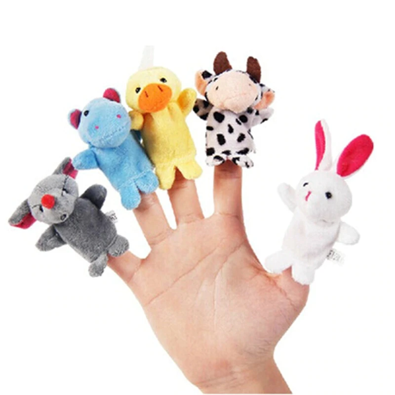Горячие 10 шт/партия милые Мультяшные животные пальчиковые игрушки из плюша игрушки детские куклы для детей Мальчики Девочки пальчиковые куклы обучающие игрушки