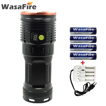 

Powerful LED Torch 8000LM 8 LED V3 Flashlight Rechargeable 4 Modes Tactical Linterna Lamp with 18650 Battery+Charger for Camping