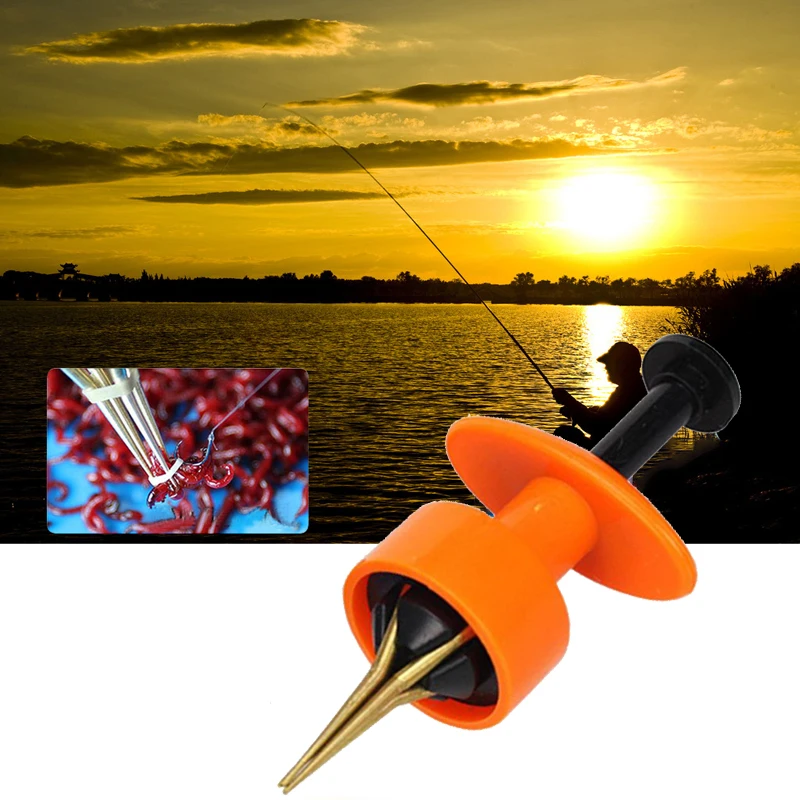 

Red Fishing Baits Lightweight Clip Portable Copper Bloodworm Clip Bait Lure Earthworm Clip Fishing Tool Worm Hook Clamp Tackle