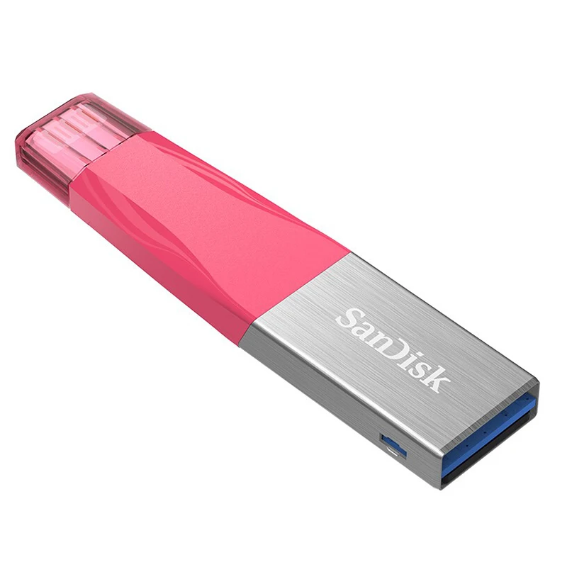 SanDisk USB флеш-накопитель 64 ГБ 128 ГБ USB 3,0 Флешка двойной OTG флеш-накопитель USB флешка для iPhone - Цвет: Pink