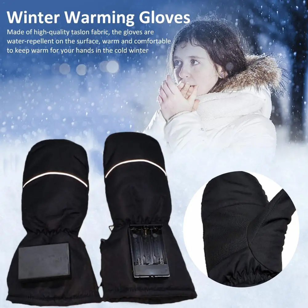 Motorcycle Night Reflective Winter Riding Gloves Heated Warm Finger Mittens Thermal Insulate Gloves For Climbing Skiing Hiking