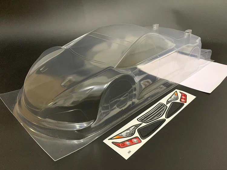 1/10 Масштаб Rc Drift Car Team C Hellcat006 PC прозрачный корпус с наклейкой для радиоуправляемых игрушек плоский спорт на дороге электромобиль - Цвет: Белый