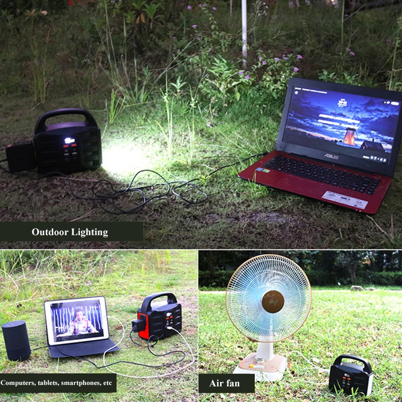 Solar Generator Battery Charger 42000mAh Portable Emergency Power Station Outdoor Camping Power Bank Supply 155wh Inverter