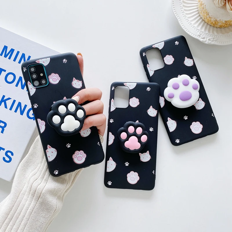 Cartoon Phone Holder Case For Samsung Galaxy A50 A70 A30S A40 A20 A30 A10 A11 A20E A21S A31 A7 A8 A6 Plus 2018 A41 Stand Cover