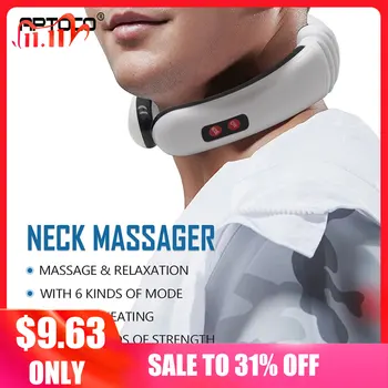 

Aptoco Electric Pulse Back and Neck Massager Far Infrared Heating Pain Relief Health Care Relaxation Tool Unisex