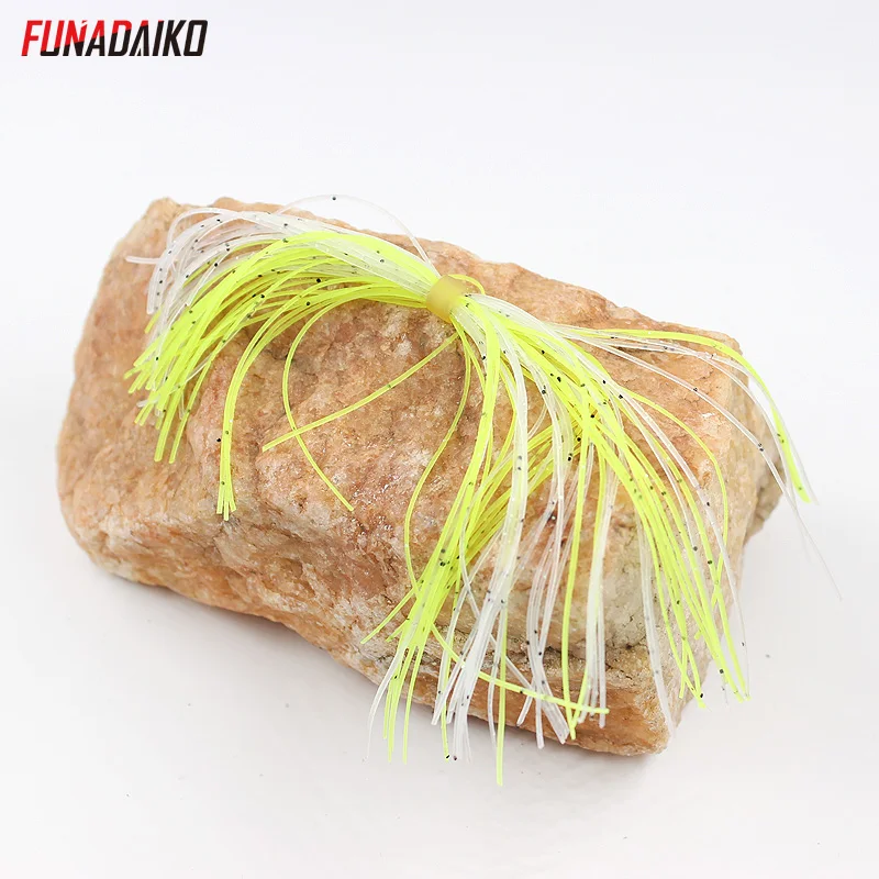 Funadaiko 5 Bundles/lot NEW Silicone Skirts fishing accessories DIY spinnerbaits buzzbits rubber fly tying material length 13cm