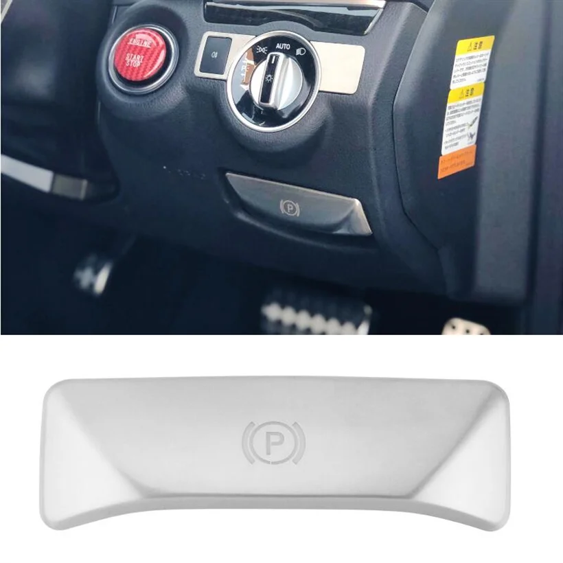ABS Chrome For Mercedes Benz C E class W204 W212 GLK CLS 2009-15 Car cover P button foot brake release switch decoration Sticker