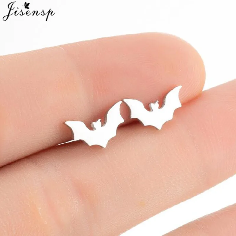 Orecchini Pipistrello Halloween Acciaio Inox – 2 Paia, 4 Colori, FJS103-388