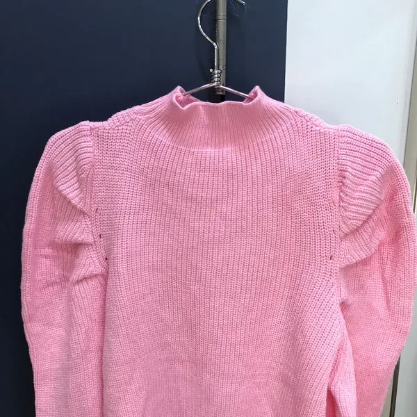 RUGOD, винтажный однотонный вязаный женский свитер, модный круглый вырез, пышные рукава, разноцветные пуловеры для женщин,, элегантная Корейская верхняя одежда