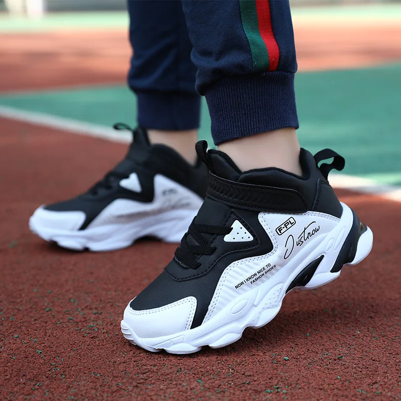 

BOY'S Athletic Shoes 2019 Autumn And Winter plus Velvet Warm Cotton-padded Shoes Big Boy Anti-slip Soft Bottom Running Shoes Stu