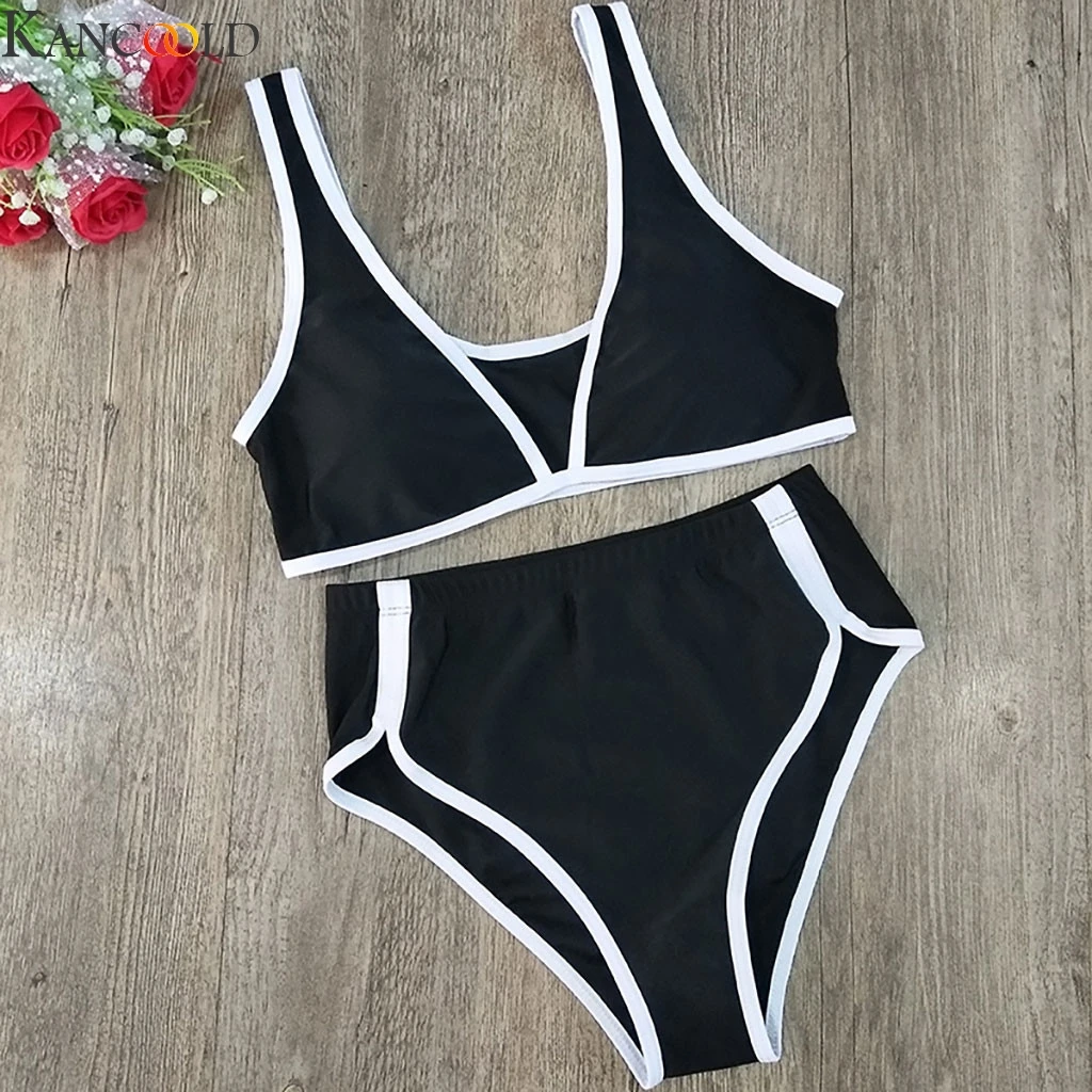 

KANCOOLD Women Swimwear Sexy Gathered plus size solid color sexy split bikini swimsuit Bikini Swimsuit Beach Set New Fashion