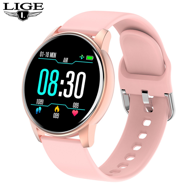 Woman Watch Sports Fitness Tracker LED Color Touch Screen Heart Rate Blood Pressure Monitor Pedometer Waterproof Watch Men