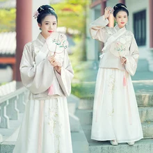 Вышивка Hanfu женские танцевальные костюмы народная фея платье певцы представление одежда дамы Восточный фестивальный рейв наряд DC3174