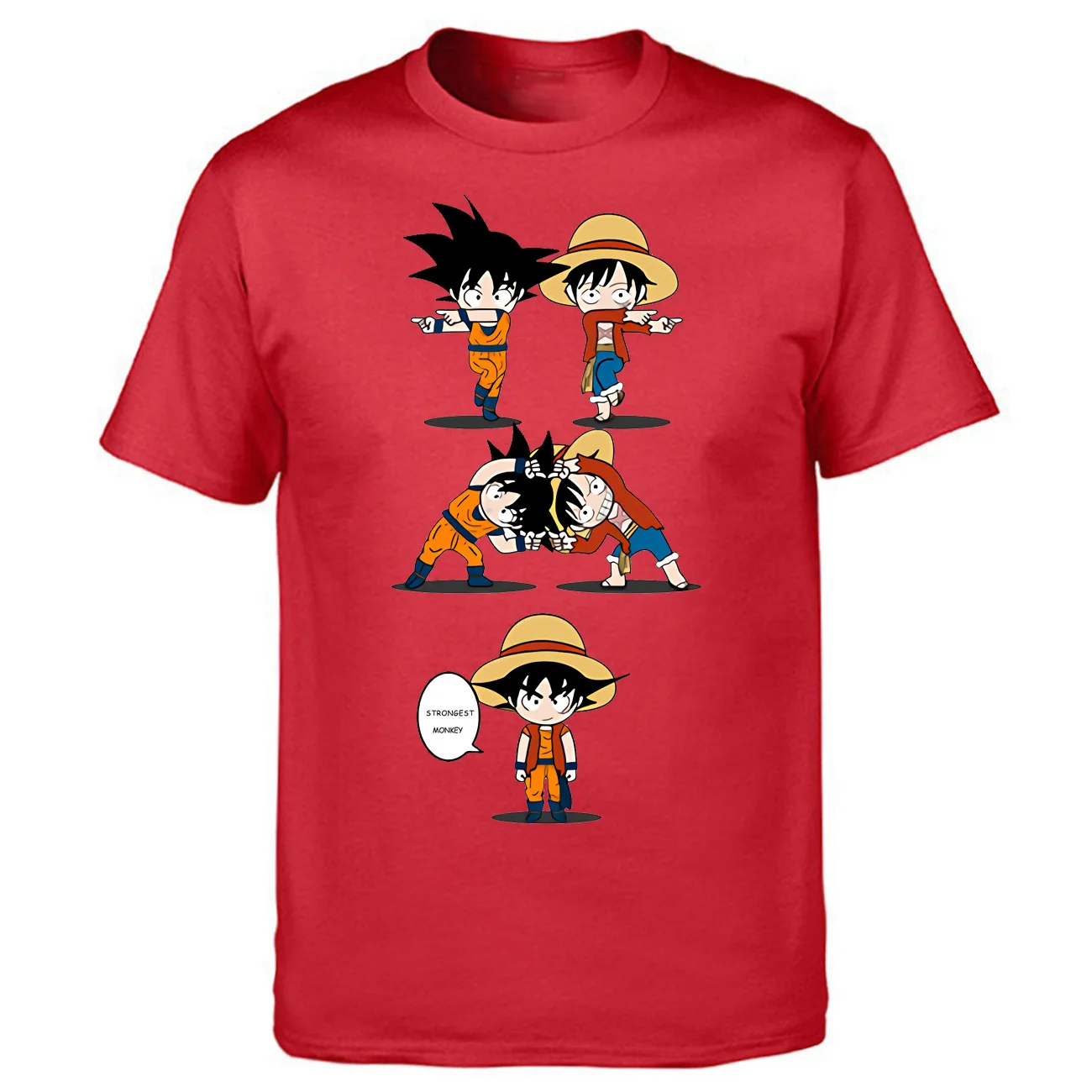 Одна штука Луффи Футболка мужская Dragon Ball супер футболка летние топы Короткий рукав японское аниме забавная футболка слив Мужская s - Цвет: red 6