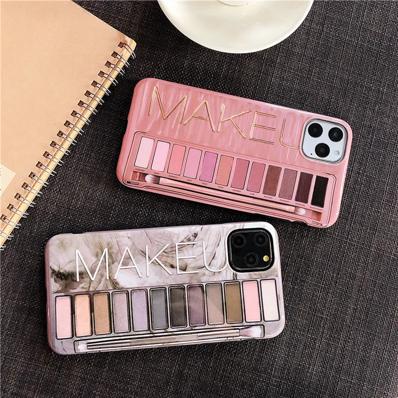 Макияж тени для век Палитра чехол для телефона для iphone XS Max XR XS 11 11Pro Max для iphone 6 6s 7 8 plus Мягкий силиконовый чехол