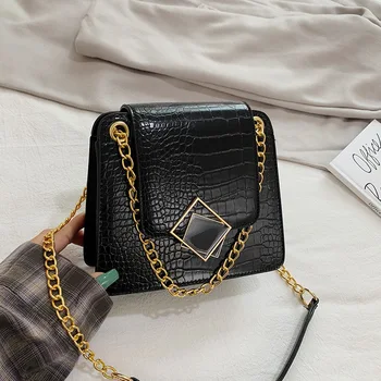 

Women's Bags 2020 Spring and Summer New Shoulder Bag Fashion Crocodile Shoulder/Crossbody Bag Square Sling Bag