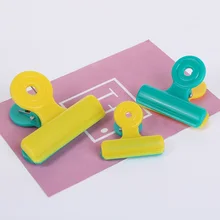 5PCs Random Candy Color Plastic Receipt Invoice Clip Clips Office School File Clips Storage Tool