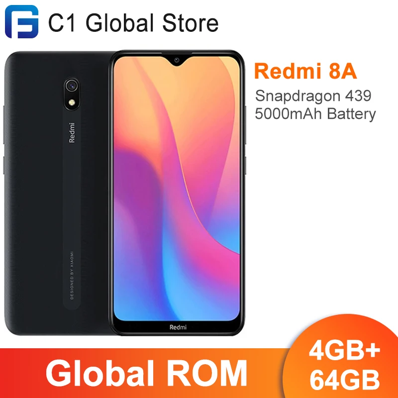 Original Xiaomi Redmi 8A 8 A 4GB RAM 64GB ROM Mobile Phone Snapdragon 439 Octa Core 6.22&quot 5000mAh 12MP Camera Smartphone Type-C |
