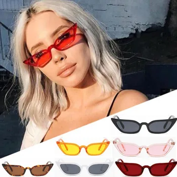 

INS Fashion Women Vintage Cat Eye Sunglasses Retro Small Frame UV400 Eyewear Trend Ladies UV Protection Micro Sunglasses