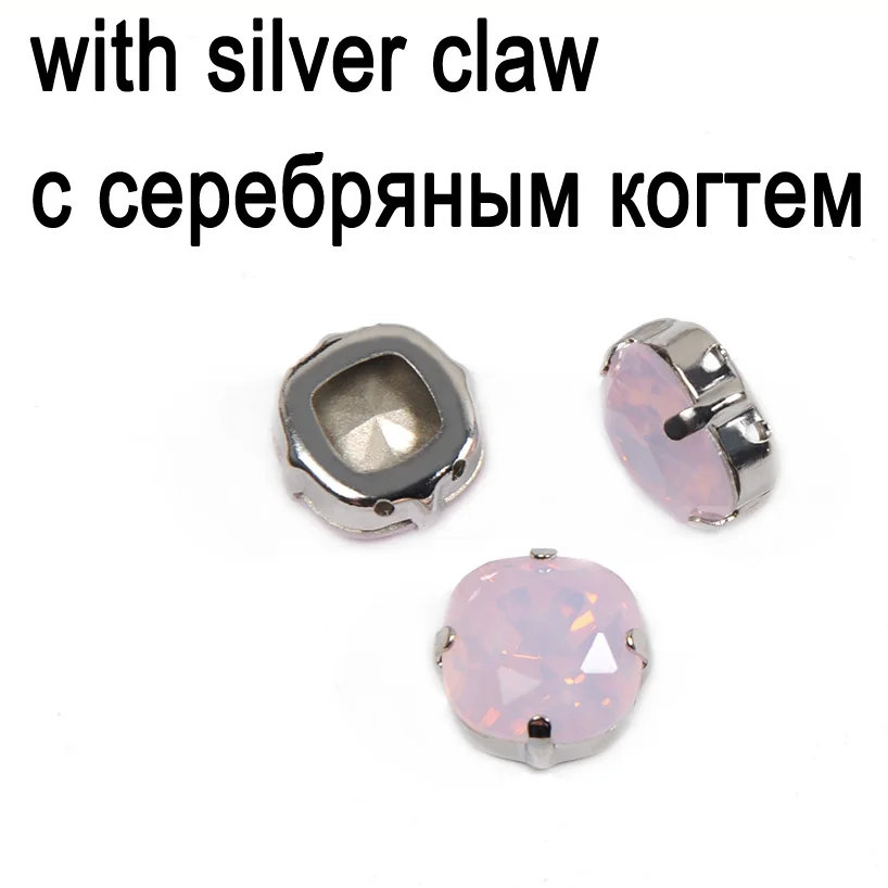 Crystal with silver CTPA3bI Роза вода опал цвет стекло материал пришить на Подушка Стразы со страз в форме когтя алмаз ментальные Камни DIY Одежда - Цвет: Crystal with silver