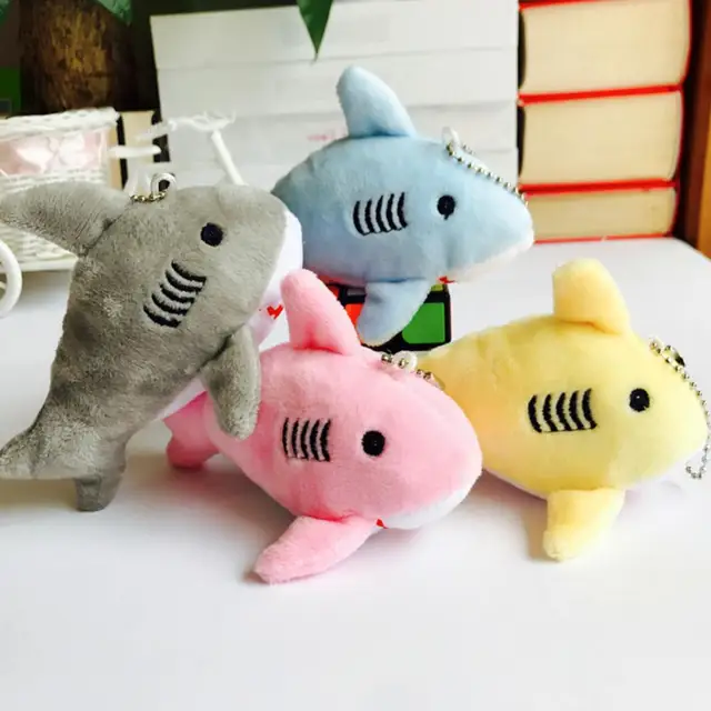 12cm Cute Shark Plush Stuffed Hanging Doll Key Chain Pendant Bag Decor Gift Pillow Cushion Kids Toys  Birthday Gift 2