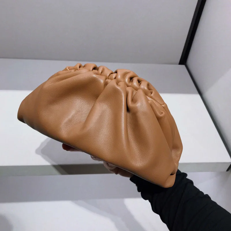 

2019 New Style Am A Xi Brother Celebrity Style Cloud Bag Soft Leather WOMEN'S Leather Bags Crossbody Bag Dumplings Clutch Bag