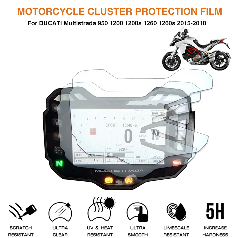 Motorcycle Cluster Scratch Protection Film Screen Protector For DUCATI Multistrada 950 1200 1200S 1260 1260S 2015- motorcycle screen protector,motorcycle accessories