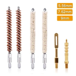 Kit de limpeza arma tático universal pistola limpeza bore escovas 7.62/5.56/9mm rifle ferramenta escova limpeza arma acessórios