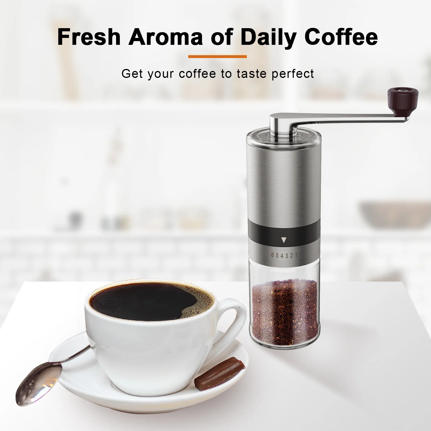 Kitchen Tool Adjustable Grinder Coffee Mill Stainless Steel Hand Machine Bean Burr Grinders | Дом и сад