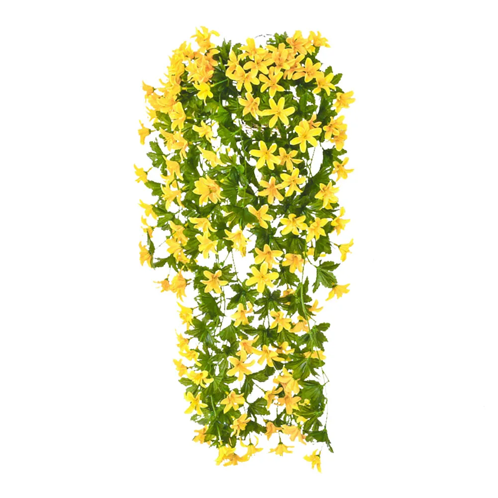 2PCS Artificial Vine Decoration Plant Home Fake Craft Patio Living Room DIY Garden Lily Flower Balcony Wall Hanging Wedding
