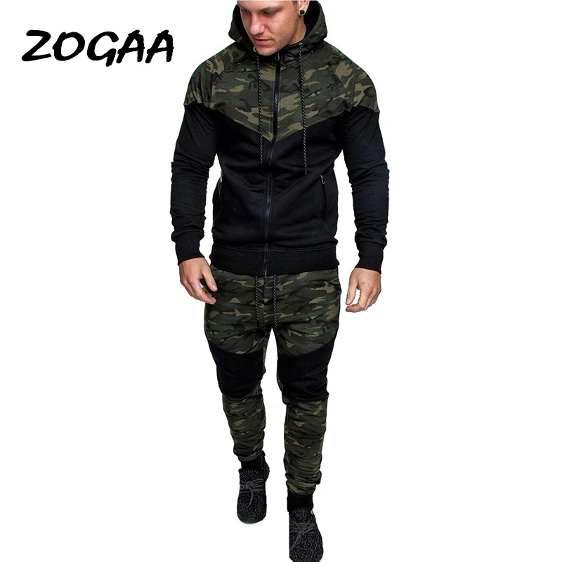 Мужской спортивный костюм ZOGAA камуфляжный комплект из 2 предметов свитшот с