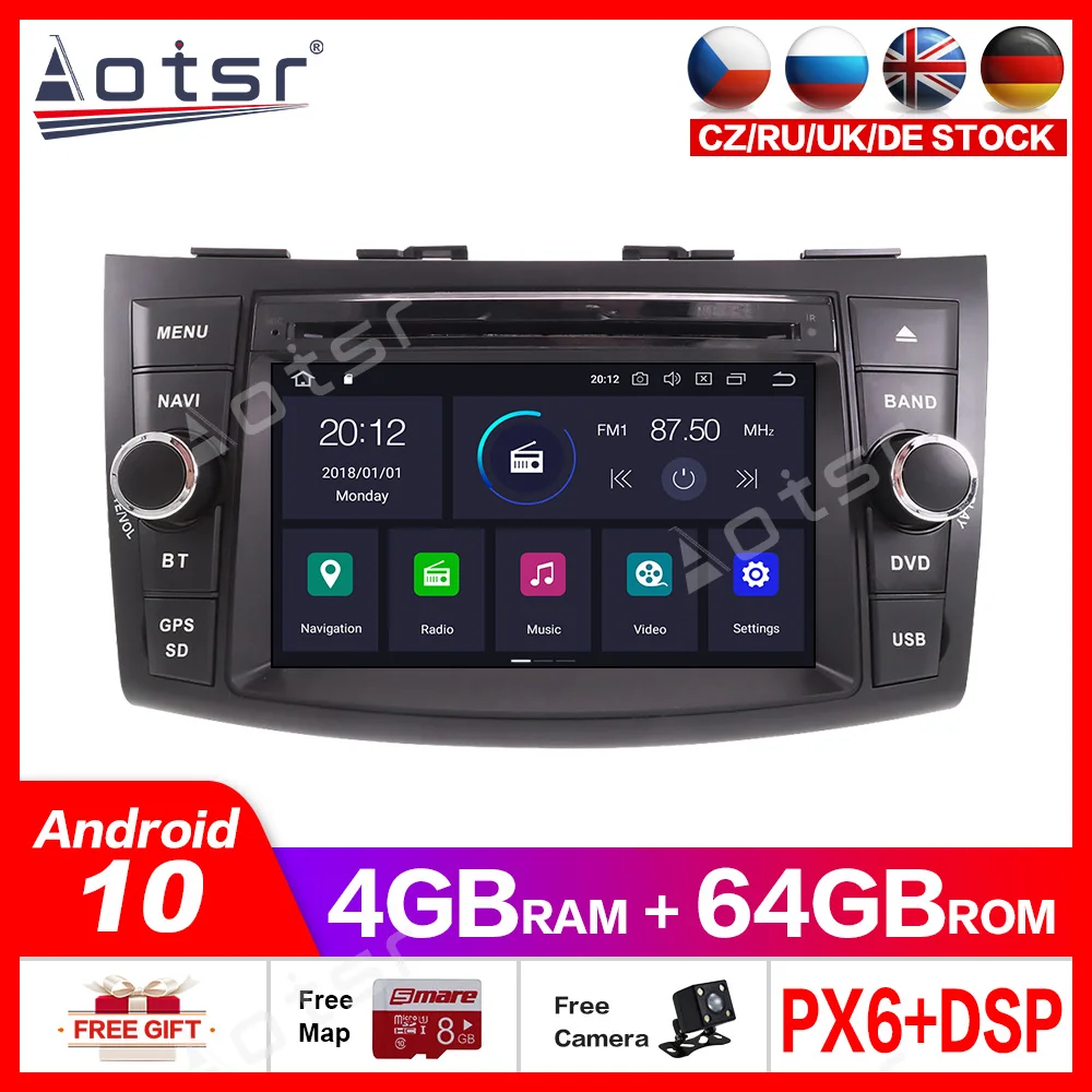 Автомагнитола 2 din для SUZUKI SWIFT Android10 DVD плеер GPS мультимедиа 2011 2016 магнитофон