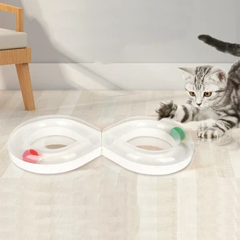 

Cat Interactive Toys Playing Track Toy With Ball 8 Shaped Disc Teaser Cat Funny Exercise Cat Toys Katten Speelgoed Jouet Chat Ne