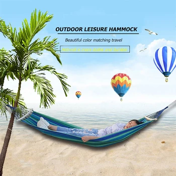 

Hammock Travelling Outdoor Picnic Wooden Swing Chair Garden Backyard Canvas Swing Chair Bed Camping Hunting Foldable Hammock