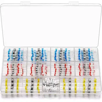 

120PCS Solder Seal Wire Connectors Heat Shrink Solder Connectors Waterproof Insulated Marine Electrical Wire Terminals