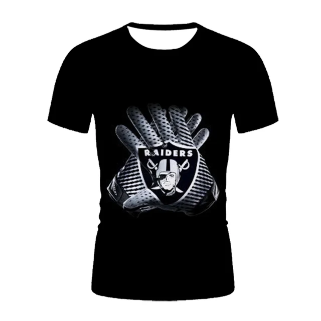 Fashion American Football Team Printed 3D T-shirt men Summer Raiders Casual Black White Hip Hop Tops Tees short-sleeved T-shirts CTX427