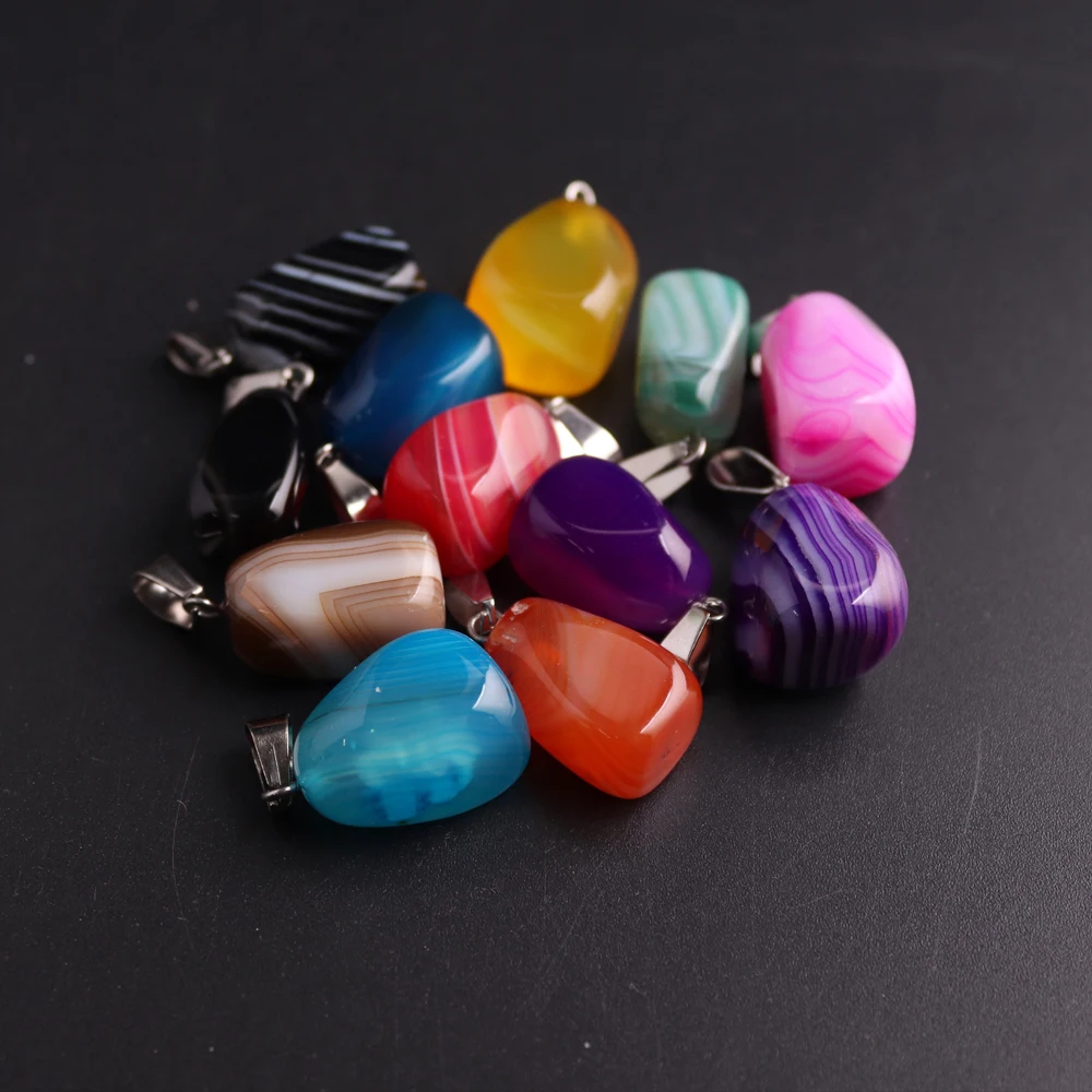 7 Charka 24 pcs A Bulk Natural Stone Necklace Pendents For Jewelry Making Charm Pendants Agates Druzy Pendulum Men Women Gifts | Украшения