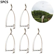 

5PCS Camping Automatic Fishing Device Tackle Artifact Stainless Steel Spring Ejection Hook Universal Fishing Utensil
