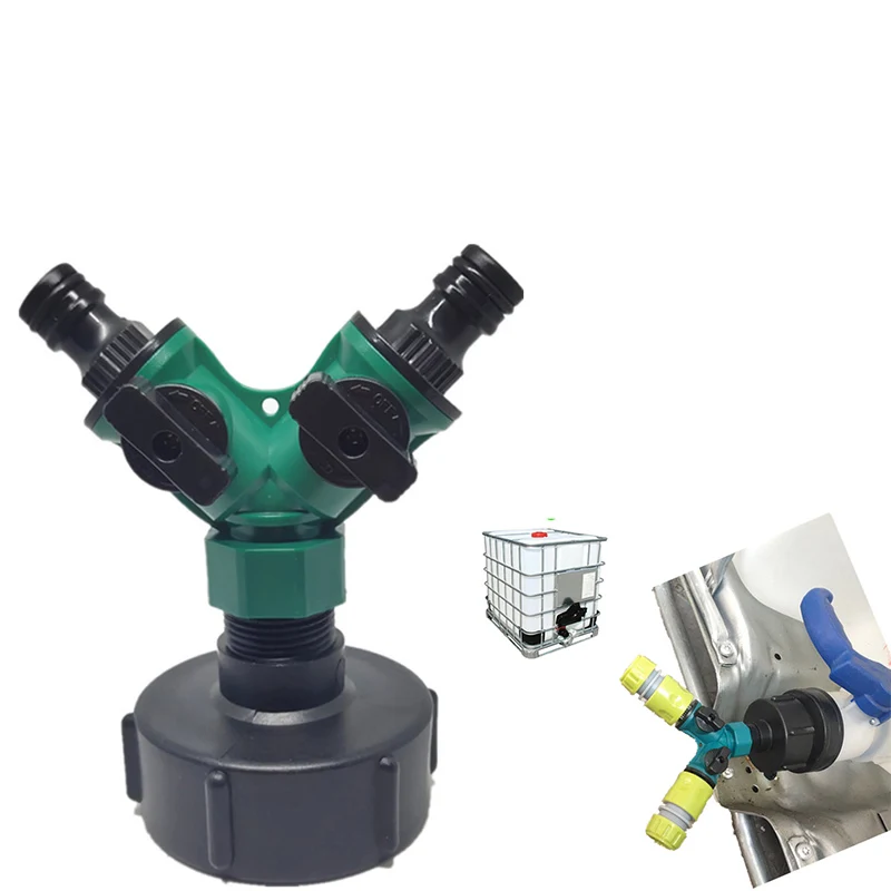 Садовый IBC бак адаптер Пластиковый садовый шланг соединитель двойная головка сопла