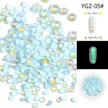 

8 PCS Nail Art Luminous Diamond Fluorescent Drill Flash Mixed Multi-cut Flat Drill Nail Decoration