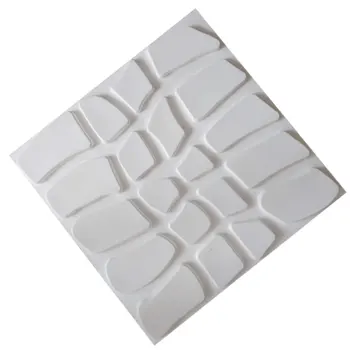 

Matt White PVC Textures Decoration 3D Wall Panels Grid Design 3D Paneling Comes in 12 Pieces