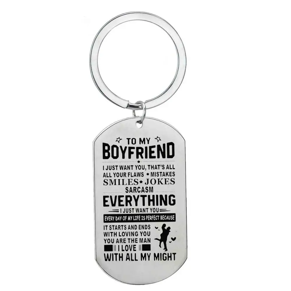 Gifts Lover Husband Boyfriend Mum Dad Pendant Necklace Key Ring Men Women Xmas 