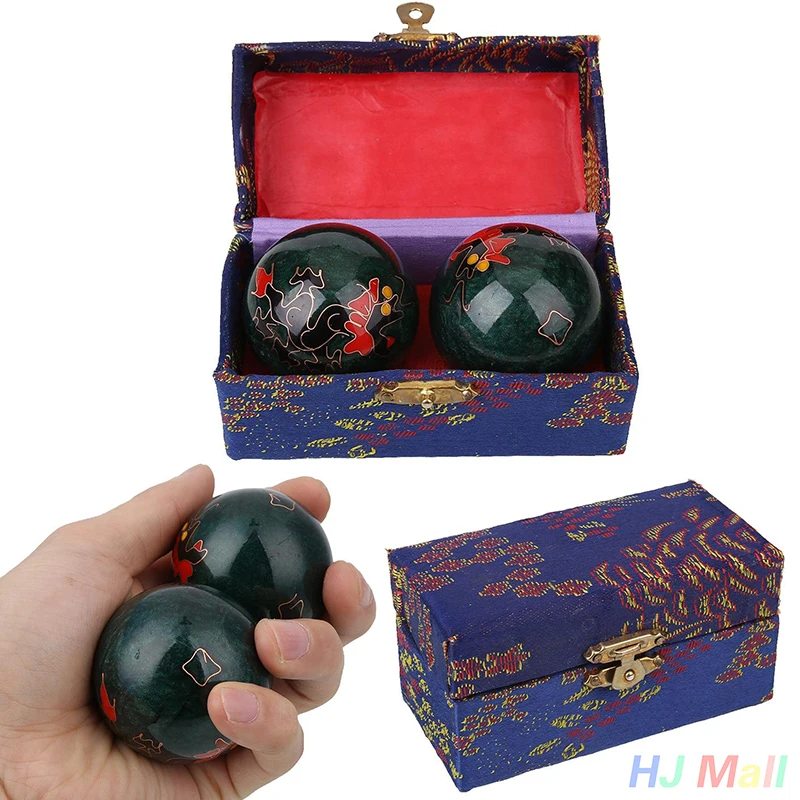 

Cloisonne Health Exercise Stress Baoding Balls Yin Yang Fitness Handball Therapy Fitness B