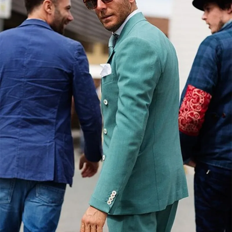 

2017 New Green Slim Fit 2 Pieces Men Suit Blazer With Pants Custom Made Men Wedding Tuxedo Party Prom Suits Terno Masuclino
