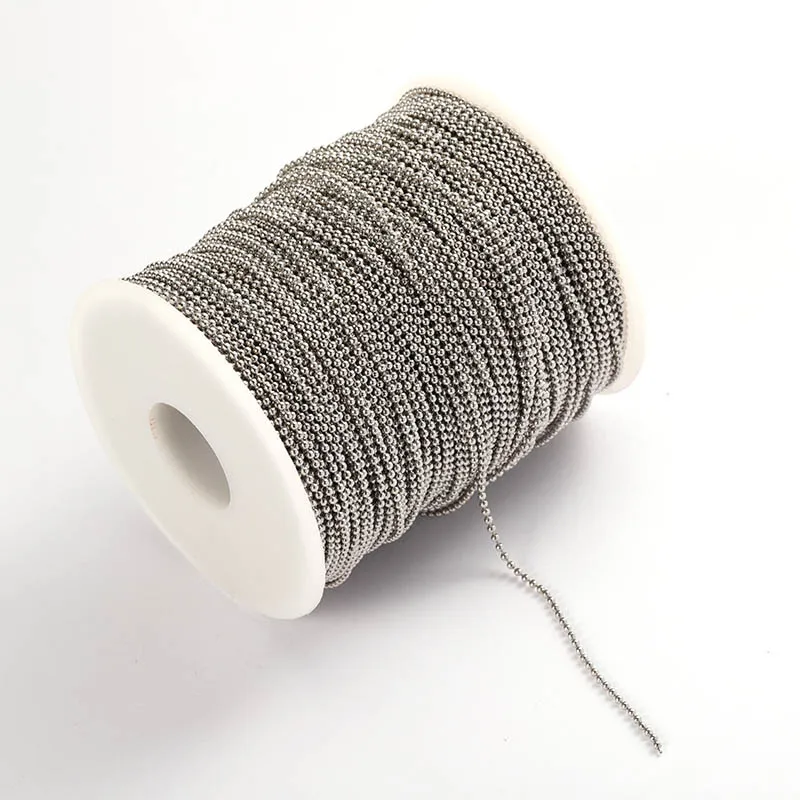 

5 Meters 1.5mm 2mm 3mm Stainless Steel Beaded Ball Chain Bulk Jewelry Chains Diy Keychain Necklace Fashion Jewelry Supplies